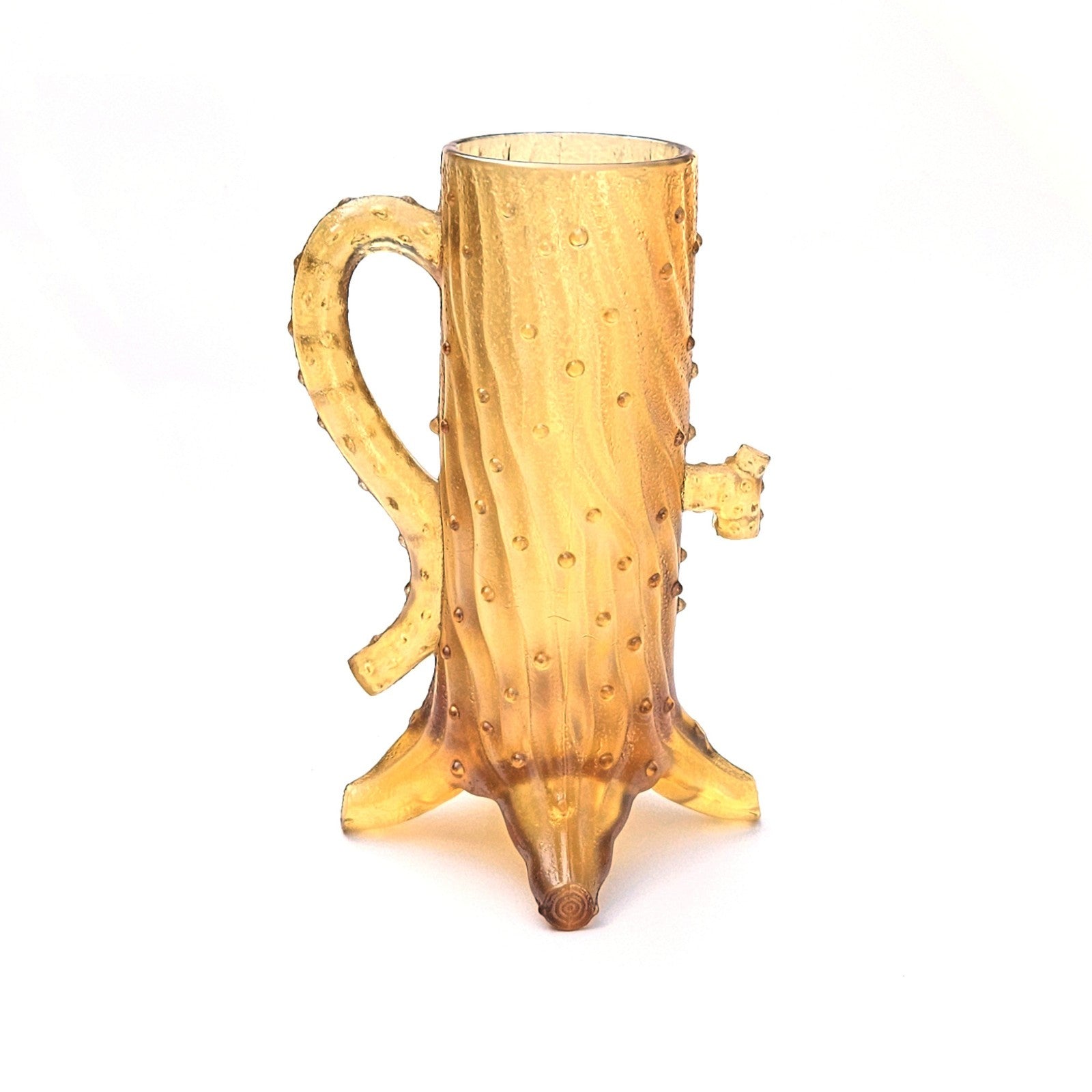 VINTAGE L.G. WRIGHT NORTHWOOD AMBER MAPLE TREE TOWN PUMP GLASS CREAMER    DJ0