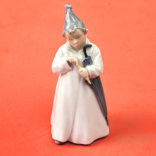 ROYAL COPENHAGEN FIGURINE:  THE SANDMAN, BOY WITH UMBRELLA0