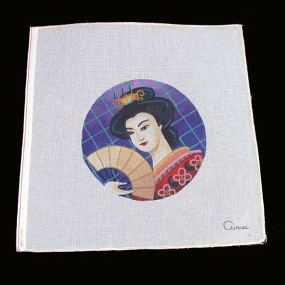 BEAUTIFUL AIMEE HP NEEDLEPOINT CANVAS:  ASIAN ORIENTAL THEME GEISHA     BM1