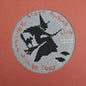 WHIMSICAL HALLOWEEN WITCH COMPLETED CROSS STITCH:  BROOM PARKING ONLY    BM0