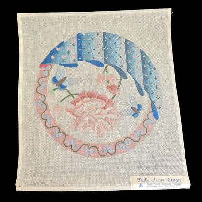 TERISU AUSTIN DESIGNS HP NEEDLEPOINT CANVAS:  BUTTERFLY SPRING SEAT CUSHION  BM1