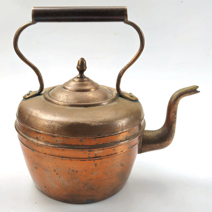 VINTAGE COPPER TEAPOT TEA KETTLE0