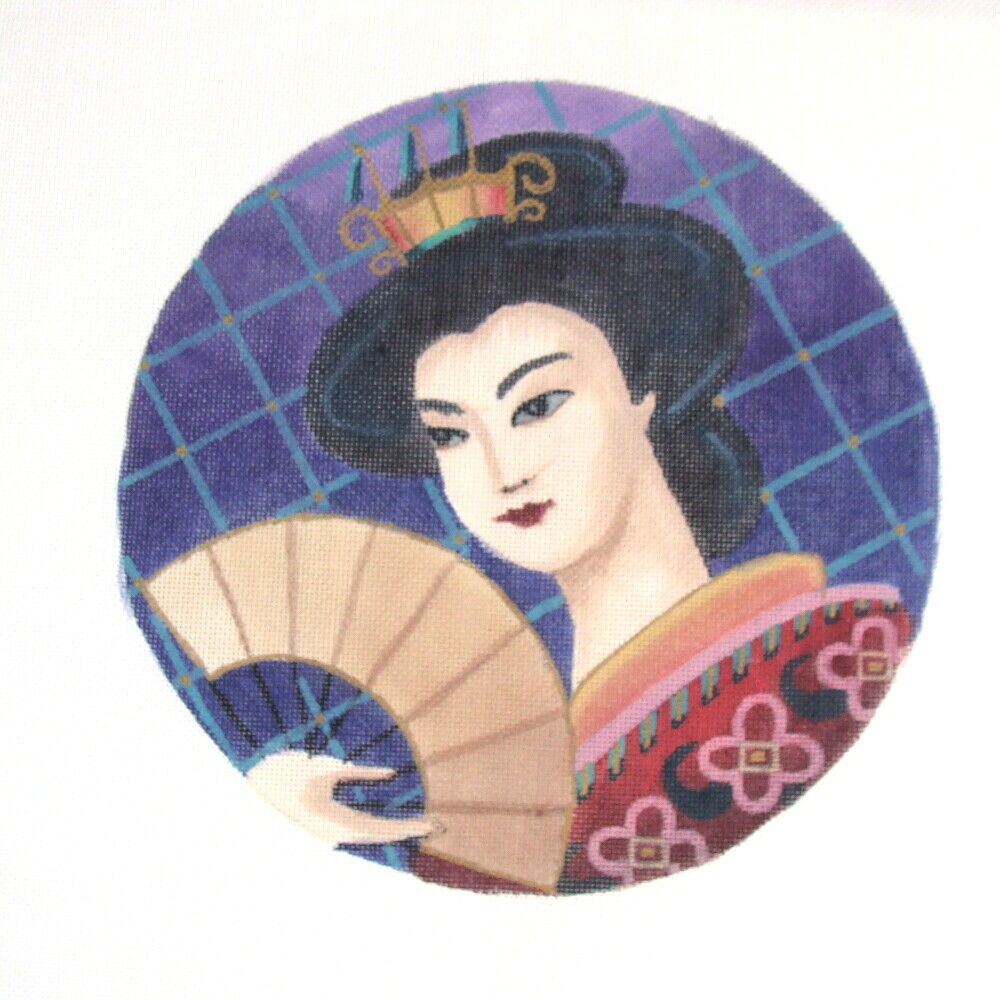 BEAUTIFUL AIMEE HP NEEDLEPOINT CANVAS:  ASIAN ORIENTAL THEME GEISHA     BM0