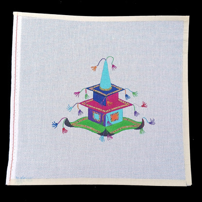 BEAU GESTE HAND PAINTED NEEDLEPOINT CANVAS:  WHIMSICAL HEADWEAR     BM1