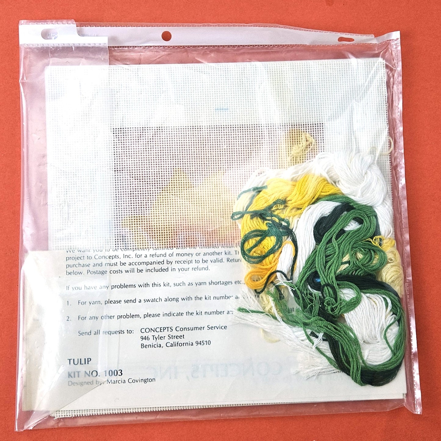 CONCEPT'S INC., MARCIA COVINGTON DESIGN NEEDLEPOINT KIT:  TULIP    BM1