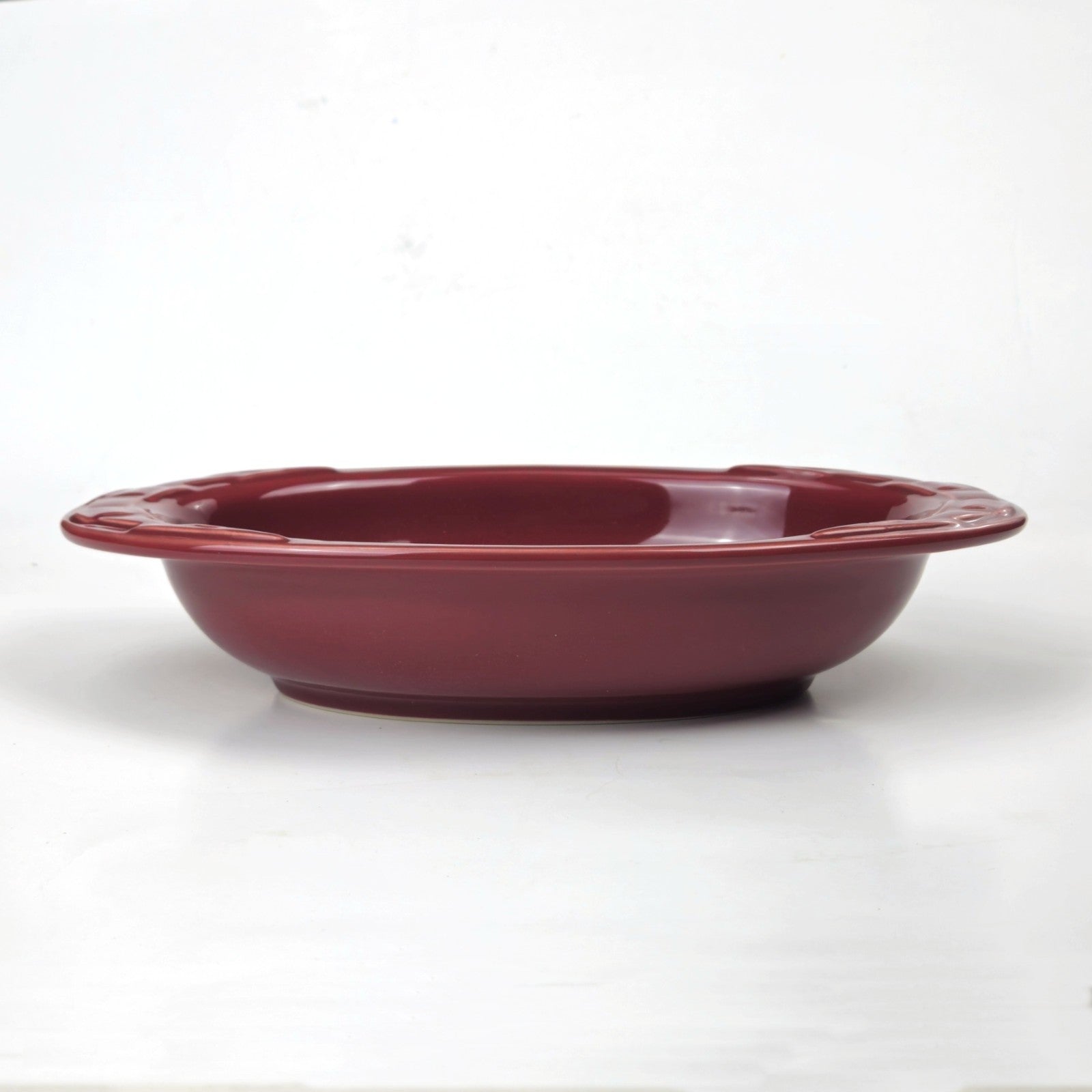 RETIRED LONGABERGER POTTERY:  WOVEN TRADITIONS CHRISTMAS TREATS DISH PAPRIKA NIB1
