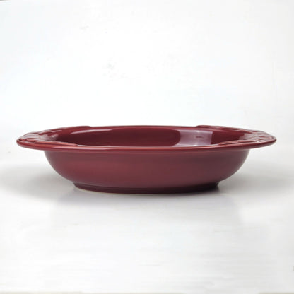 RETIRED LONGABERGER POTTERY:  WOVEN TRADITIONS CHRISTMAS TREATS DISH PAPRIKA NIB1