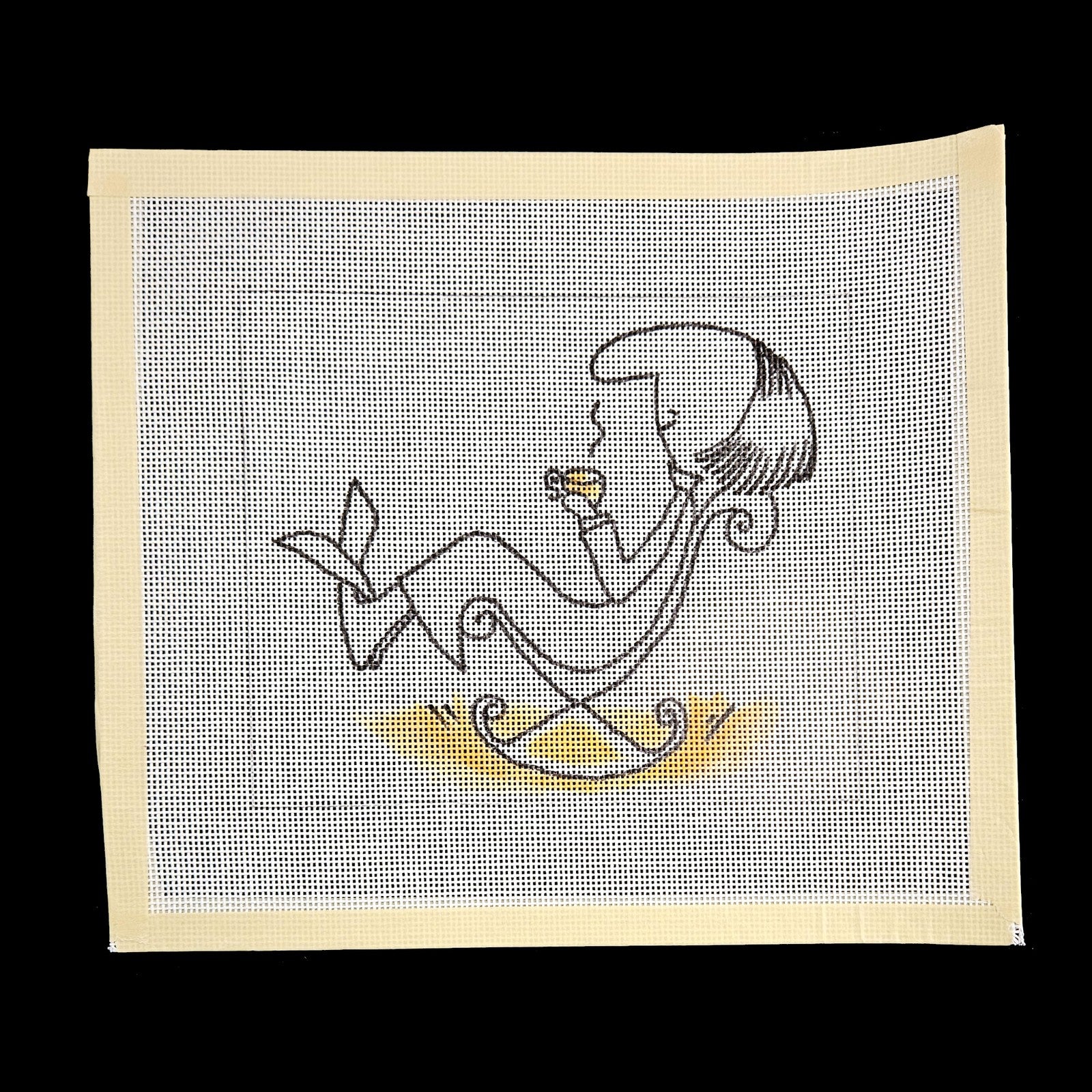 WHIMSICAL NEEDLEPOINT CANVAS:  TEA / COFFEE BREAK!     BM1