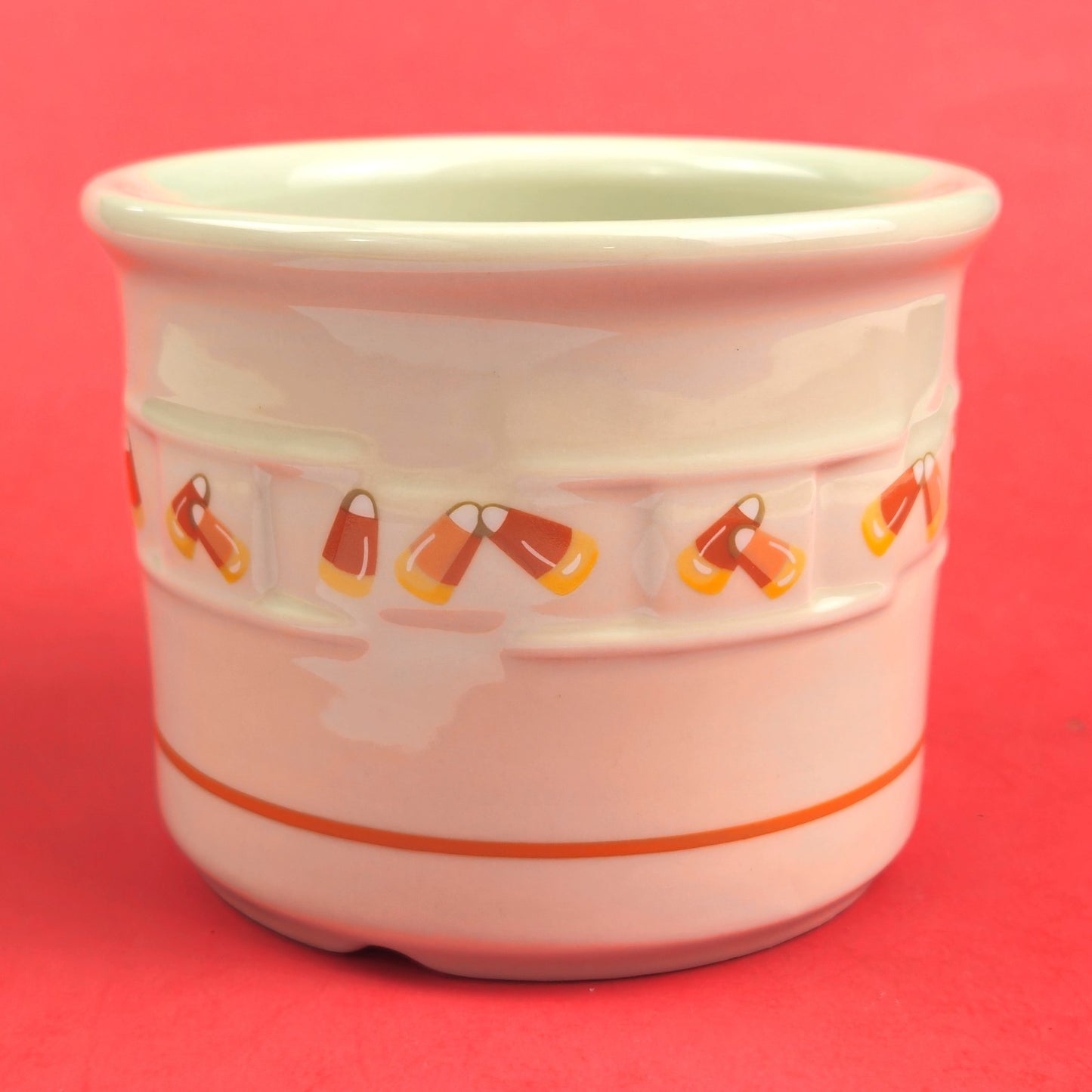 RETIRED LONGABERGER POTTERY:  CANDY CORN 1 PINT CROCK1