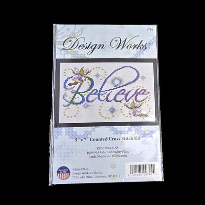 5 CROSS STITCH KIT LOT:  SAYINGS - DREAM, LIFE IS TOO SHORT TO WAIT, BELIEVE  BM5
