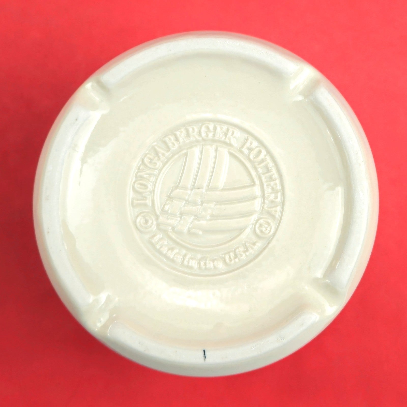RETIRED LONGABERGER POTTERY:  1 PINT SALT CROCK  WOVEN TRADITIONS BLUE2