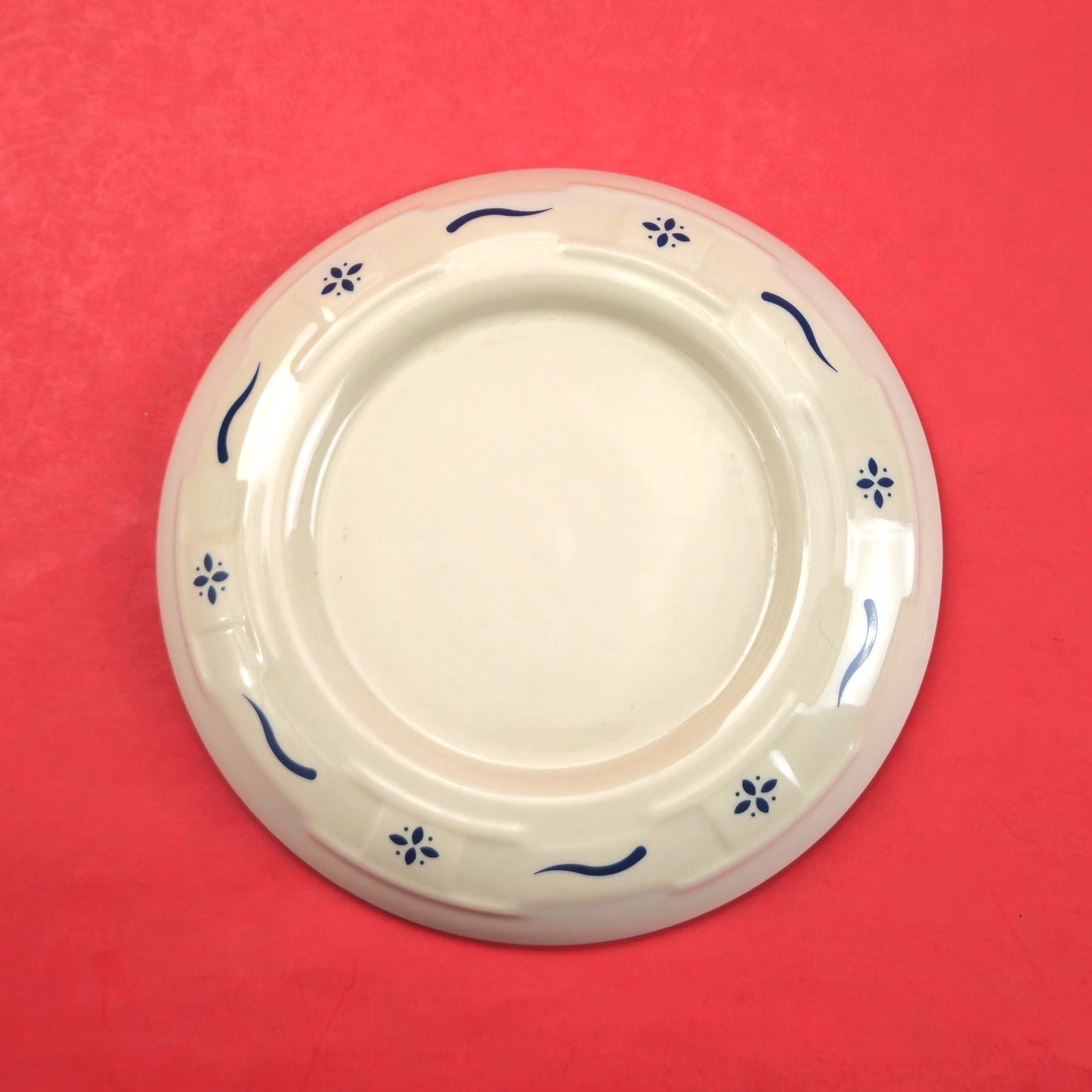 RETIRED LONGABERGER POTTERY:  WOVEN TRADITIONS BLUE PILLAR JAR CANDLE HOLDER0