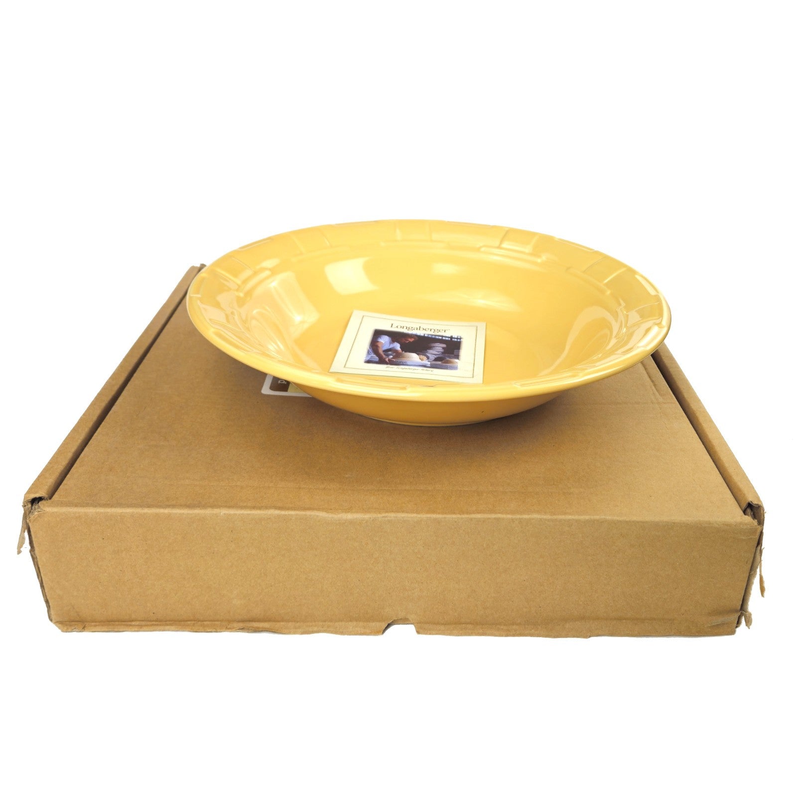 RETIRED LONGABERGER POTTERY:  WOVEN TRADITIONS LARGE PASTA BOWL BUTTERNUT0