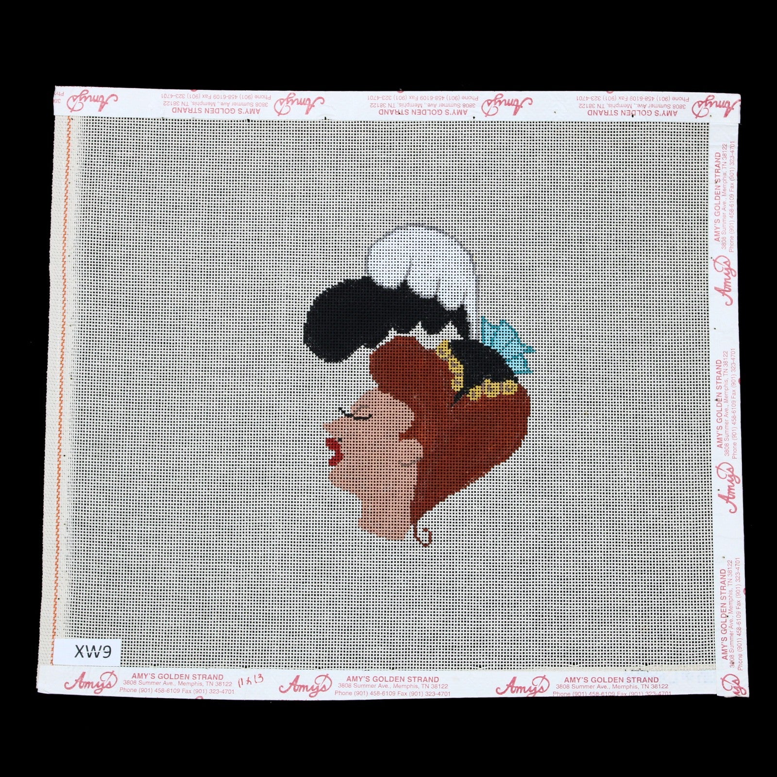 DAMARJ "LIL" NEEDLEPOINT CANVAS W/ STITCH GUIDE:  WESTERN GAL #1   BM1