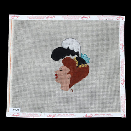 DAMARJ "LIL" NEEDLEPOINT CANVAS W/ STITCH GUIDE:  WESTERN GAL #1   BM1