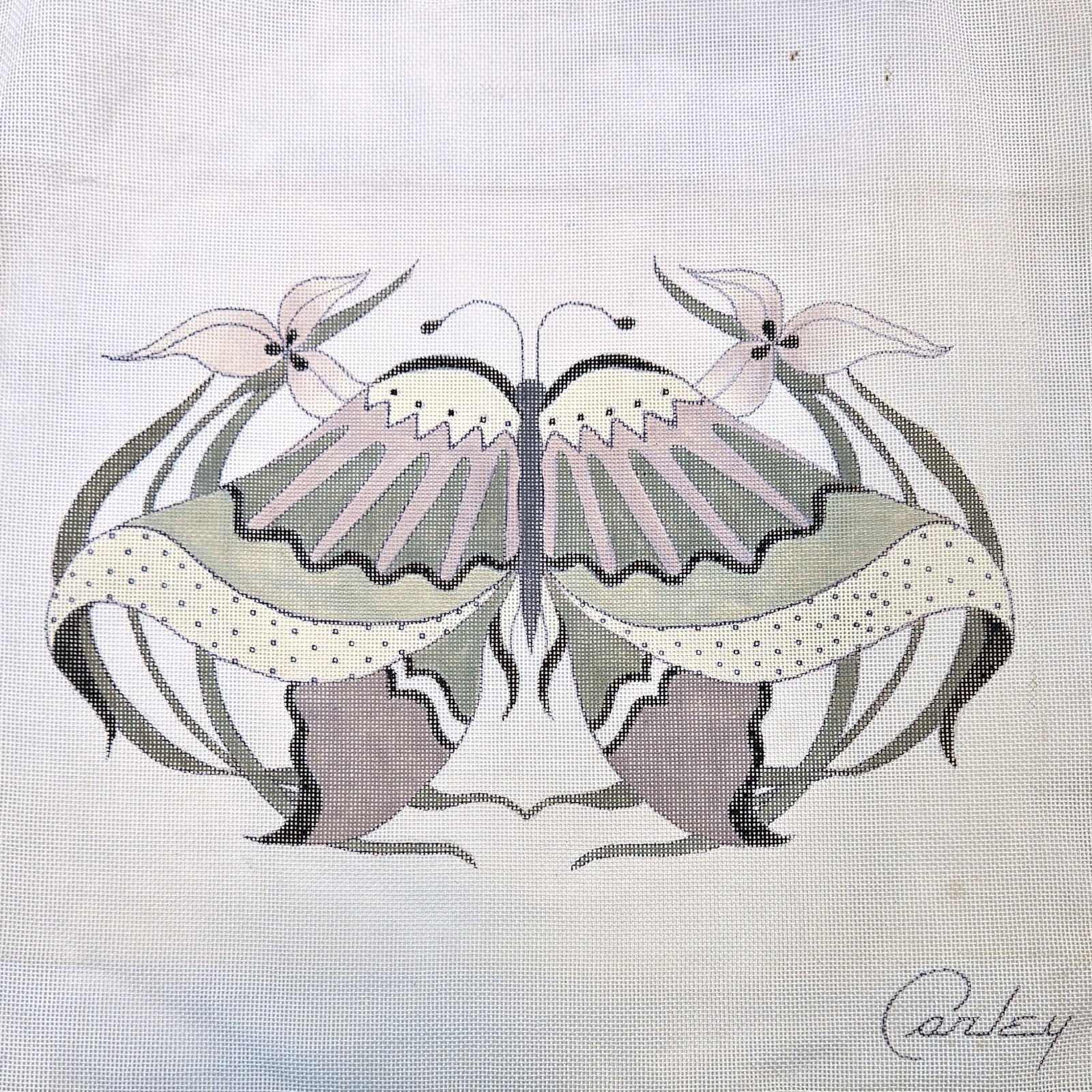CARLEY NEEDLEPOINT CANVAS:  BUTTERFLY       BM0
