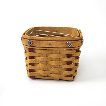 2002 LONGABERGER SMALL SWEETEST GIFT SWEETHEART BASKET SET:  RING BOX2