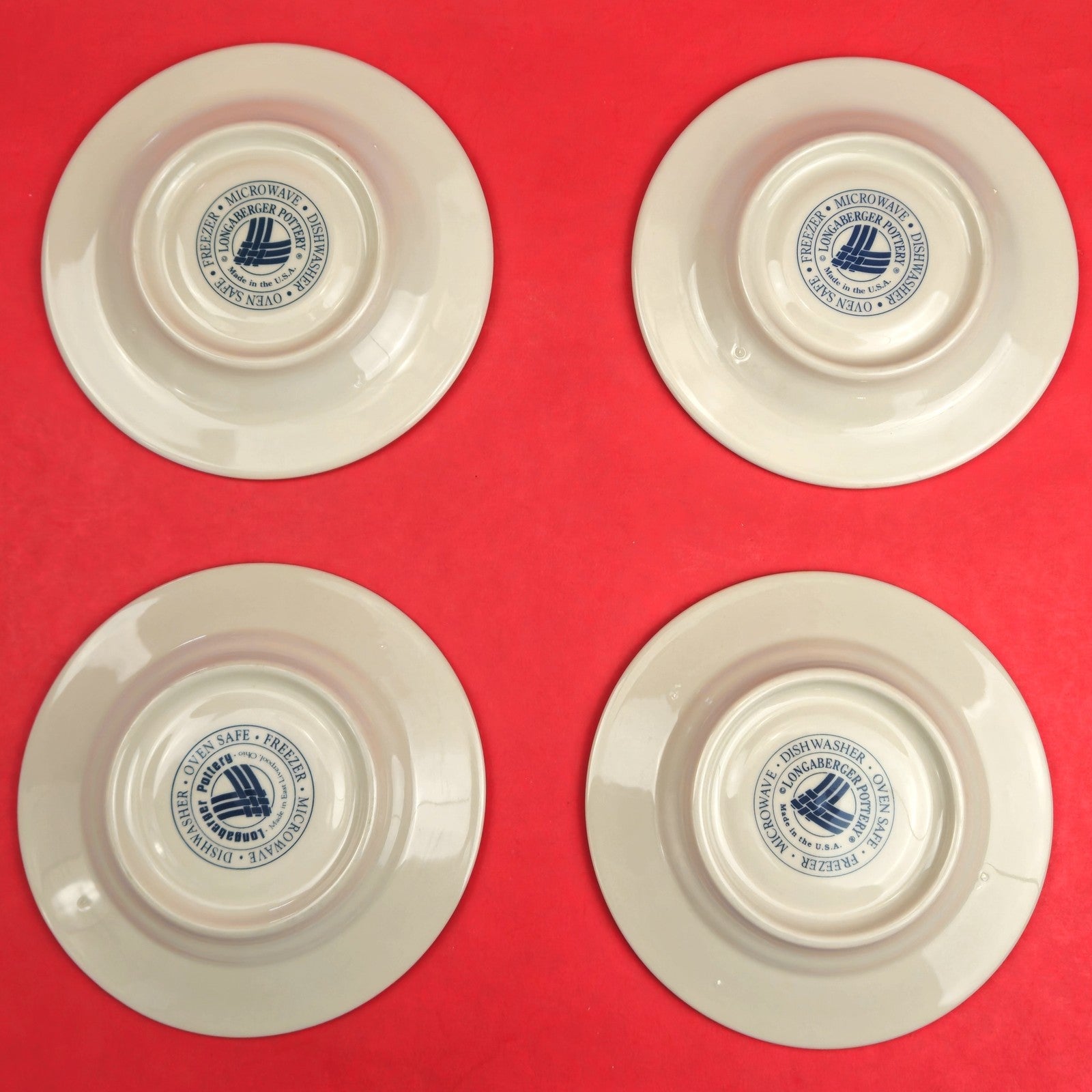RETIRED LONGABERGER POTTERY: WOVEN TRADITIONS BLUE SAUCERS1