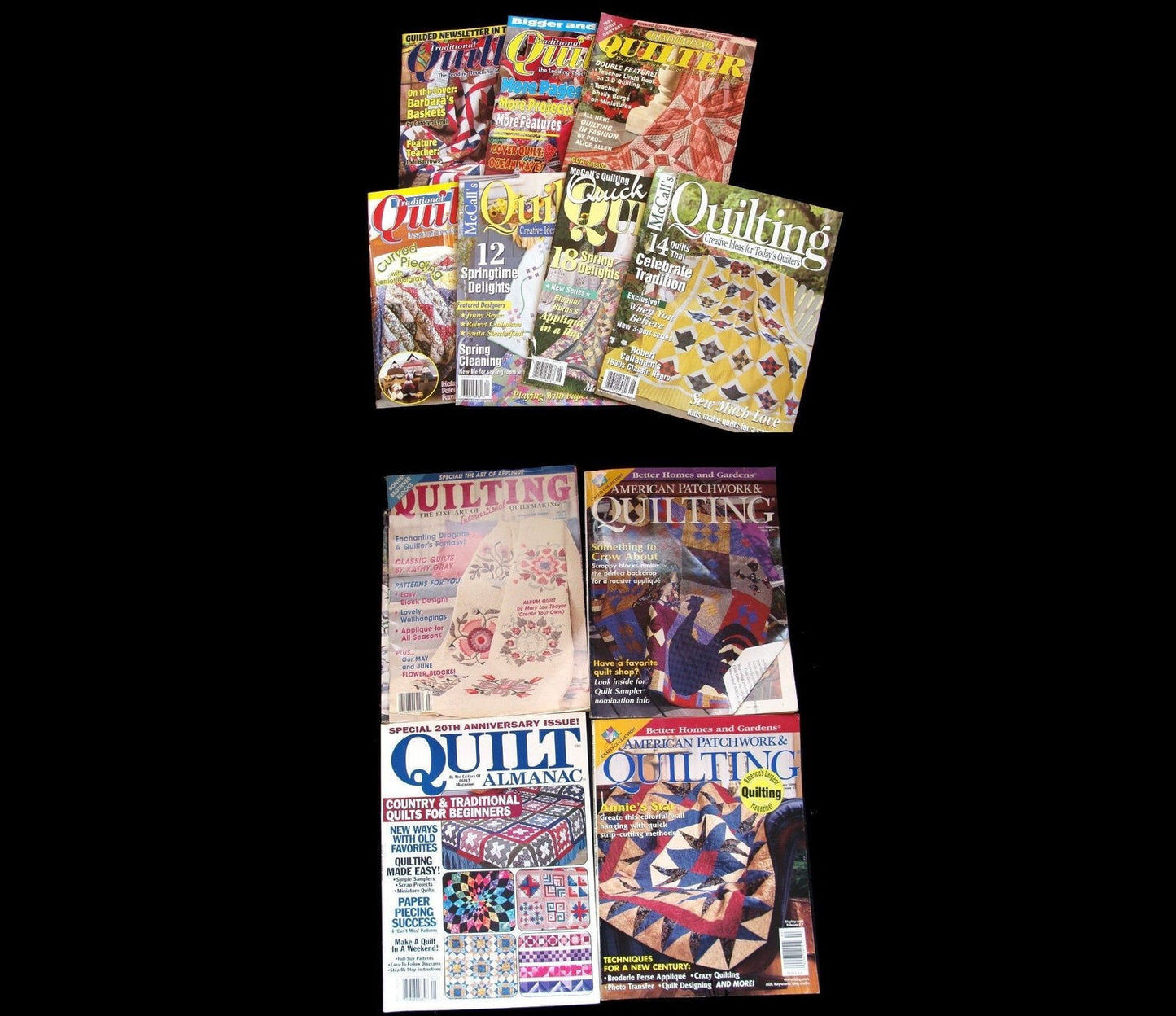11 QUILTING MAGAZINES:  AMERICAN PATCHWORK & QUILTING, MCCALLS, QUILTER    JT0