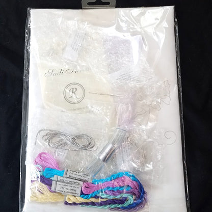 BETSY BEE DESIGN EMBROIDERY KIT: SILVER BUTTERFLIES W/ RAJMAHAL SILK THREADS  BM1
