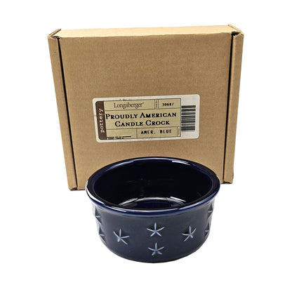 RETIRED LONGABERGER POTTERY:  PROUDLY AMERICAN CANDLE CROCK      JR0