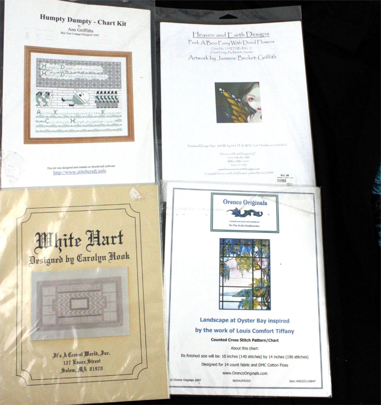 9 GOODY LOT:  NEEDLEPOINT STITCH GUIDES, CROSS STITCH: VARIETY DESIGNS    BM1