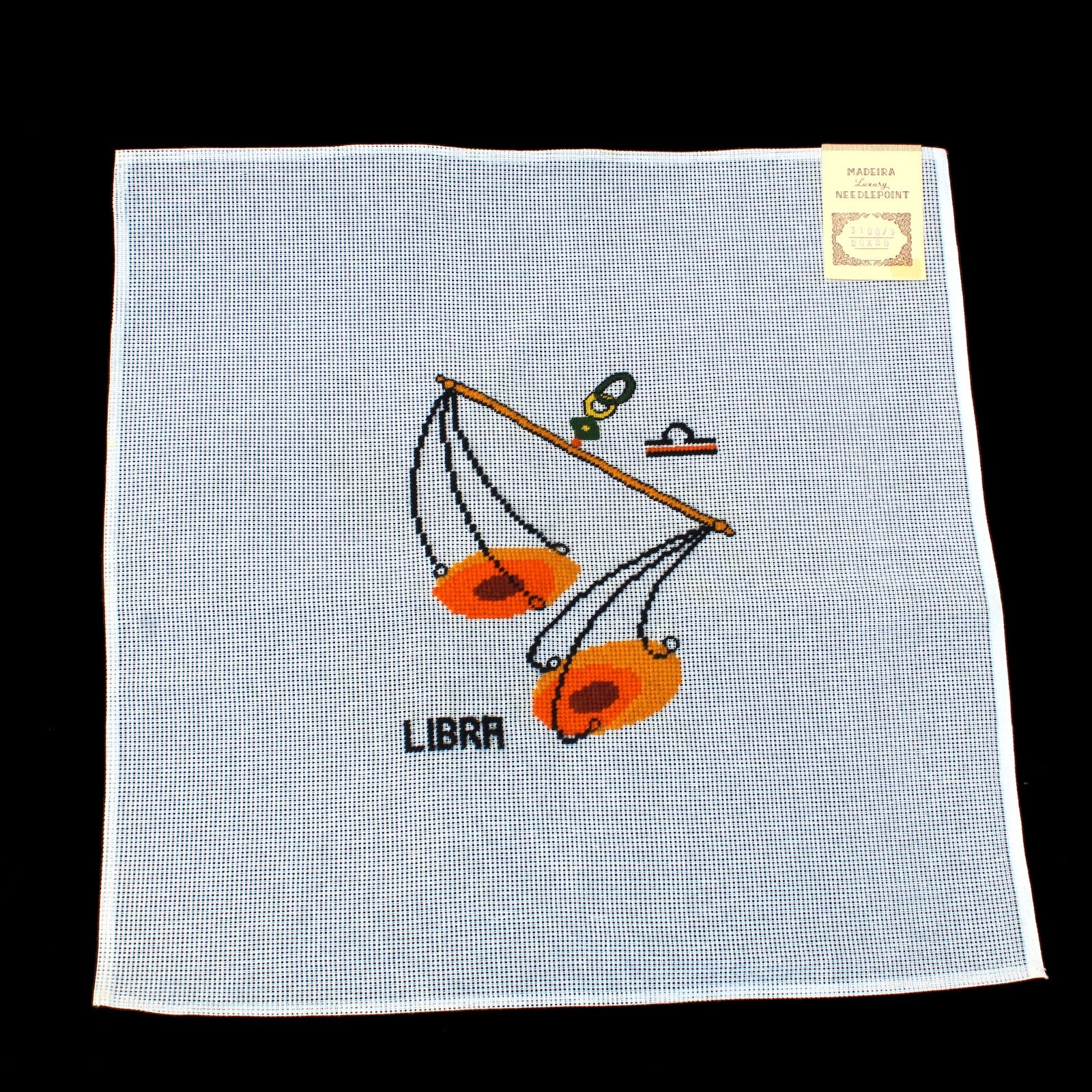 MADEIRA LUXURY PREWORKED NEEDLEPOINT CANVAS:  ASTROLOGY ZODIAC SIGN LIBRA  BM1
