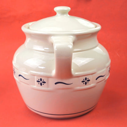 RETIRED LONGABERGER POTTERY:  WOVEN TRADITIONS COOKIE JAR BLUE    JG3