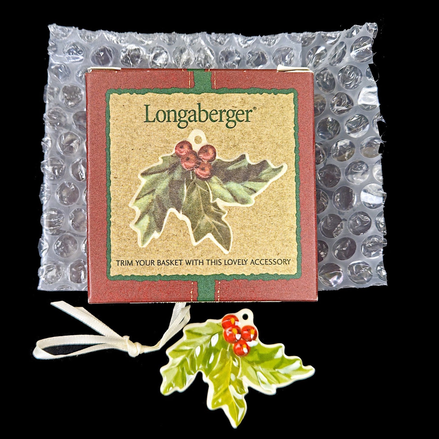 2001 LONGABERGER HOLLY LEAF TIE ON / ORNAMENT0