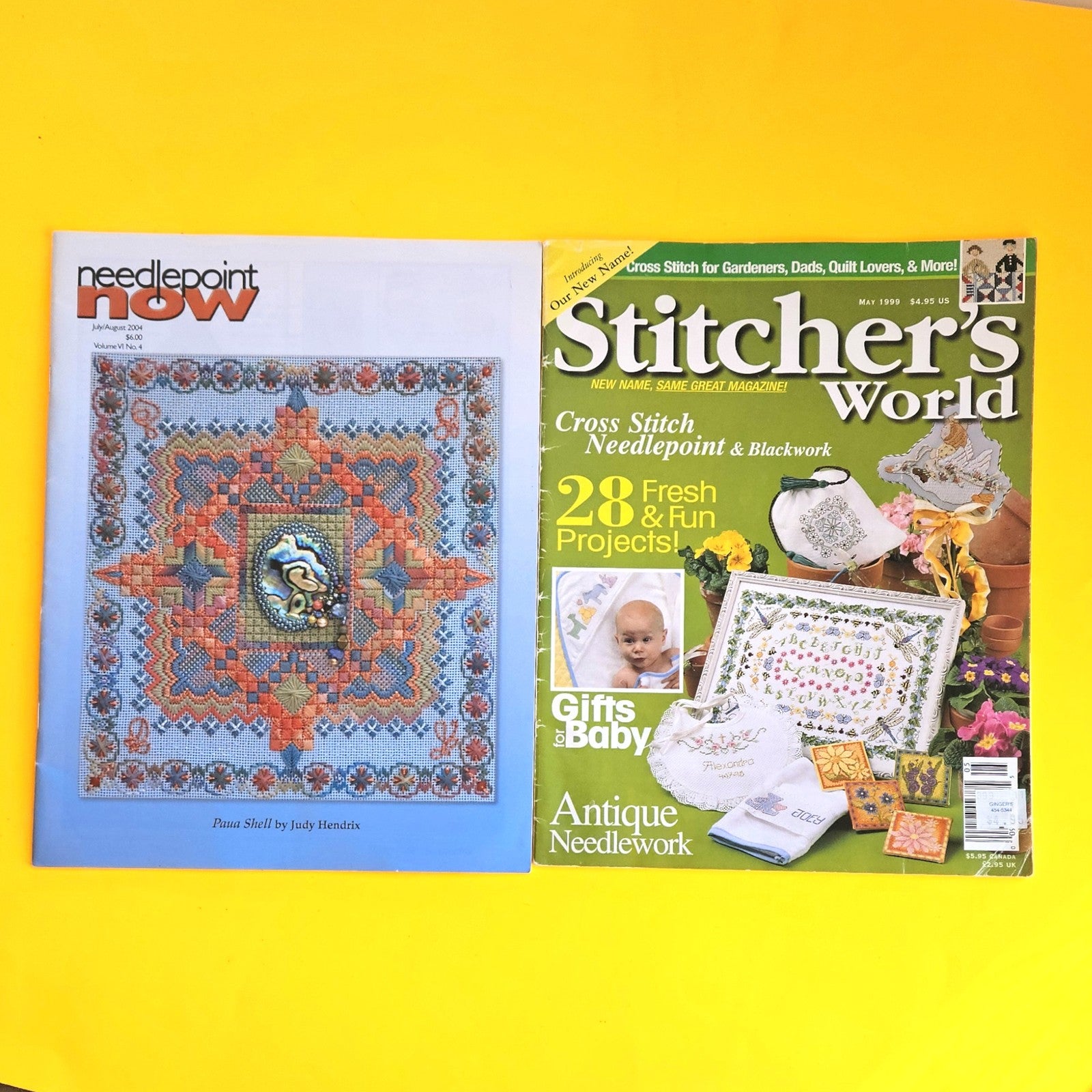 7 NEEDLEPOINT CROSS STITCH MAGAZINE LOT:  NEEDLEPOINT NOW, NEEDLE POINTERS +  BM1