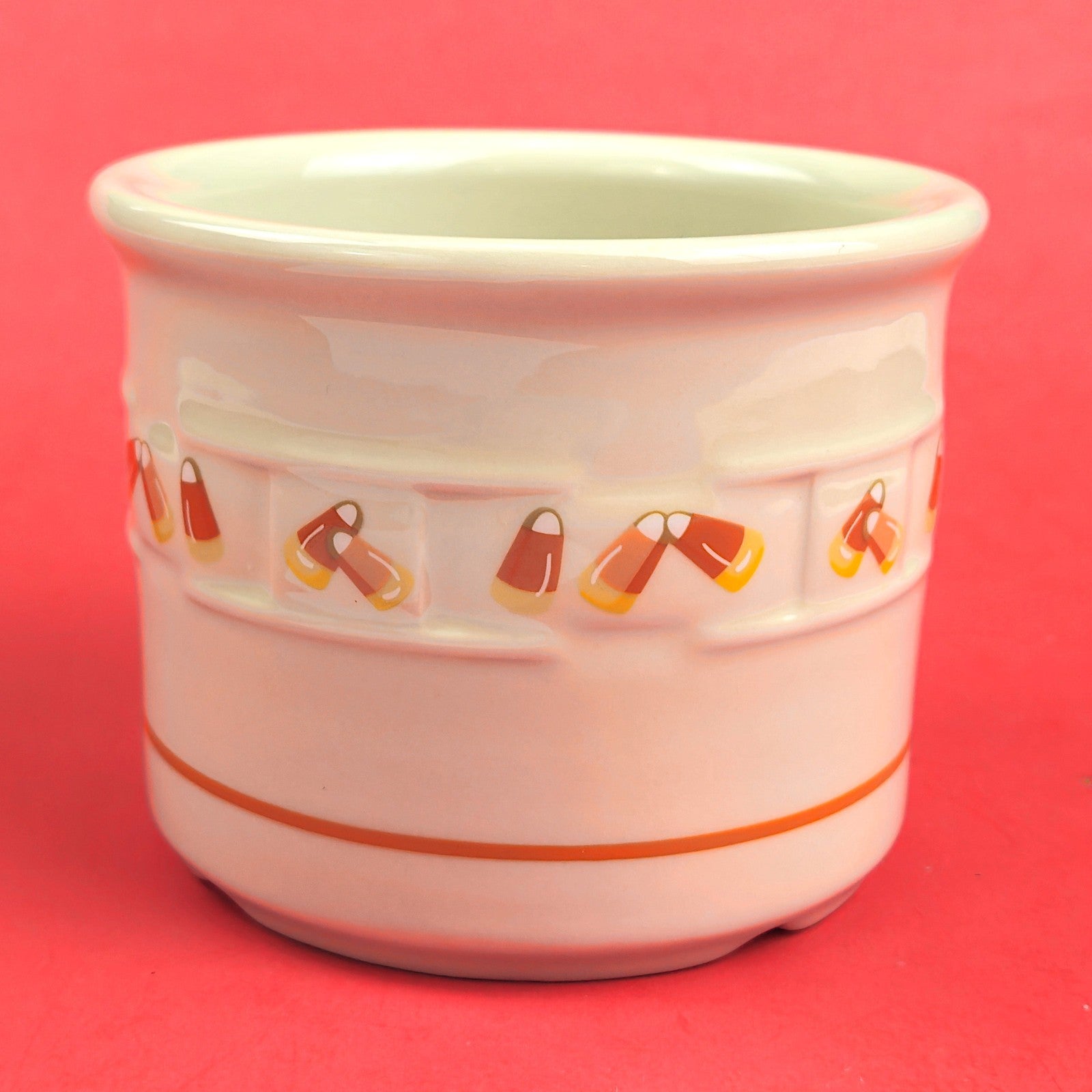 RETIRED LONGABERGER POTTERY:  CANDY CORN 1 PINT CROCK3
