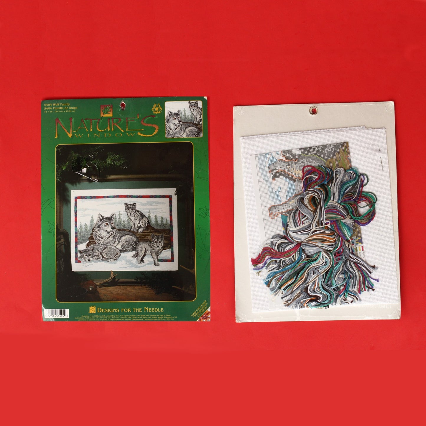 3 COUNTED CROSS STITCH KIT LOT:  WOLF, SOUTHWEST THEME BM3