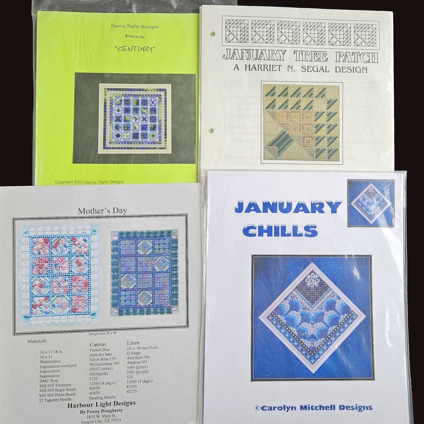 8 NEEDLEPOINT STITCH GUIDE / CHART LOT:  SEASONAL HOLIDAY WINTER, MOTHER'S    BM2