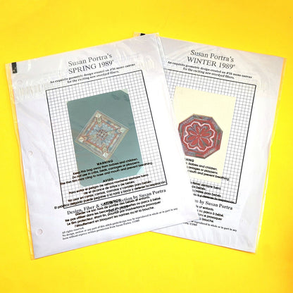 2 VINTAGE OOAK SUSAN PORTRA'S WINTER & SPRING 1989 STITCH GUIDES   BM0