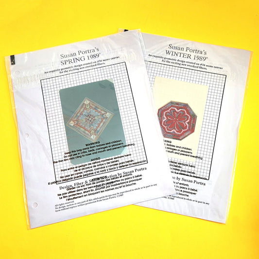 2 VINTAGE OOAK SUSAN PORTRA'S WINTER & SPRING 1989 STITCH GUIDES   BM0