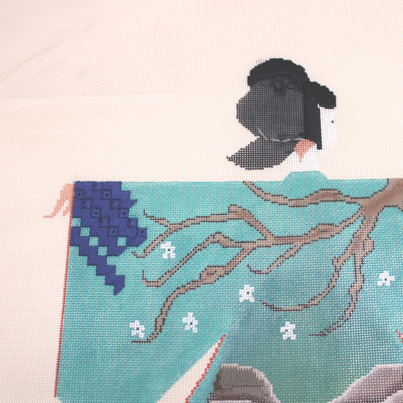 FABULOUS HAND PAINTED NEEDLEPOINT CANVAS: GEISHA ASIAN / ORIENTAL THEME     BM2
