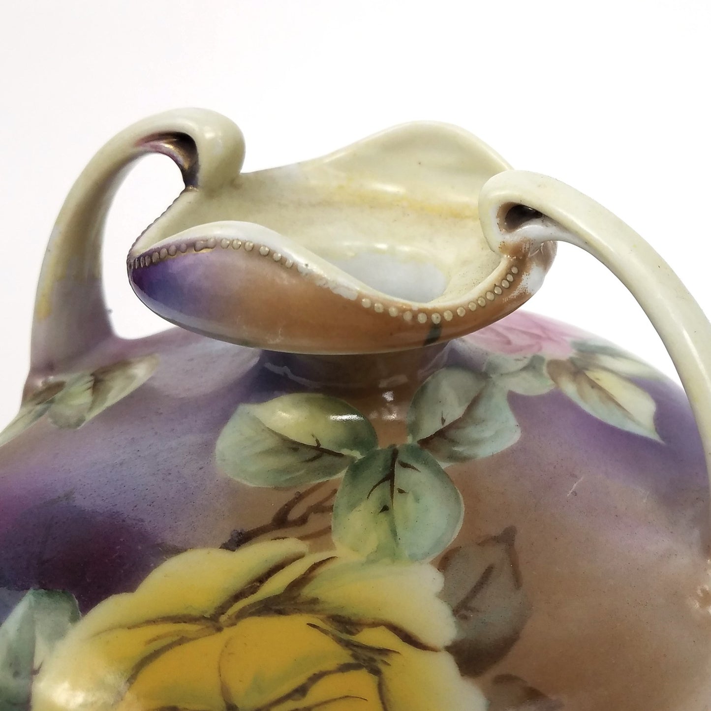 GERMAN AUSTRIA ROSE PAINTED VASE      FM4