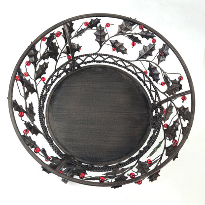 PARTYLITE 3 WICK CANDLE HOLDER:  P9904B HOLLY LITES2