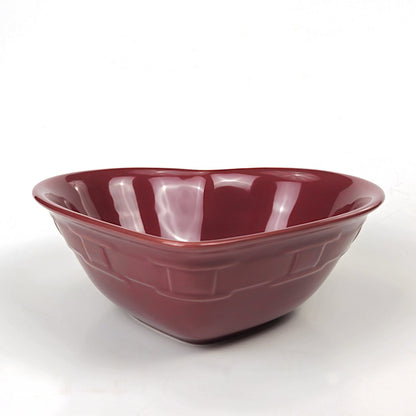 RETIRED LONGABERGER POTTERY:  WOVEN TRADITIONS HEART DISH PAPRIKA NIB1