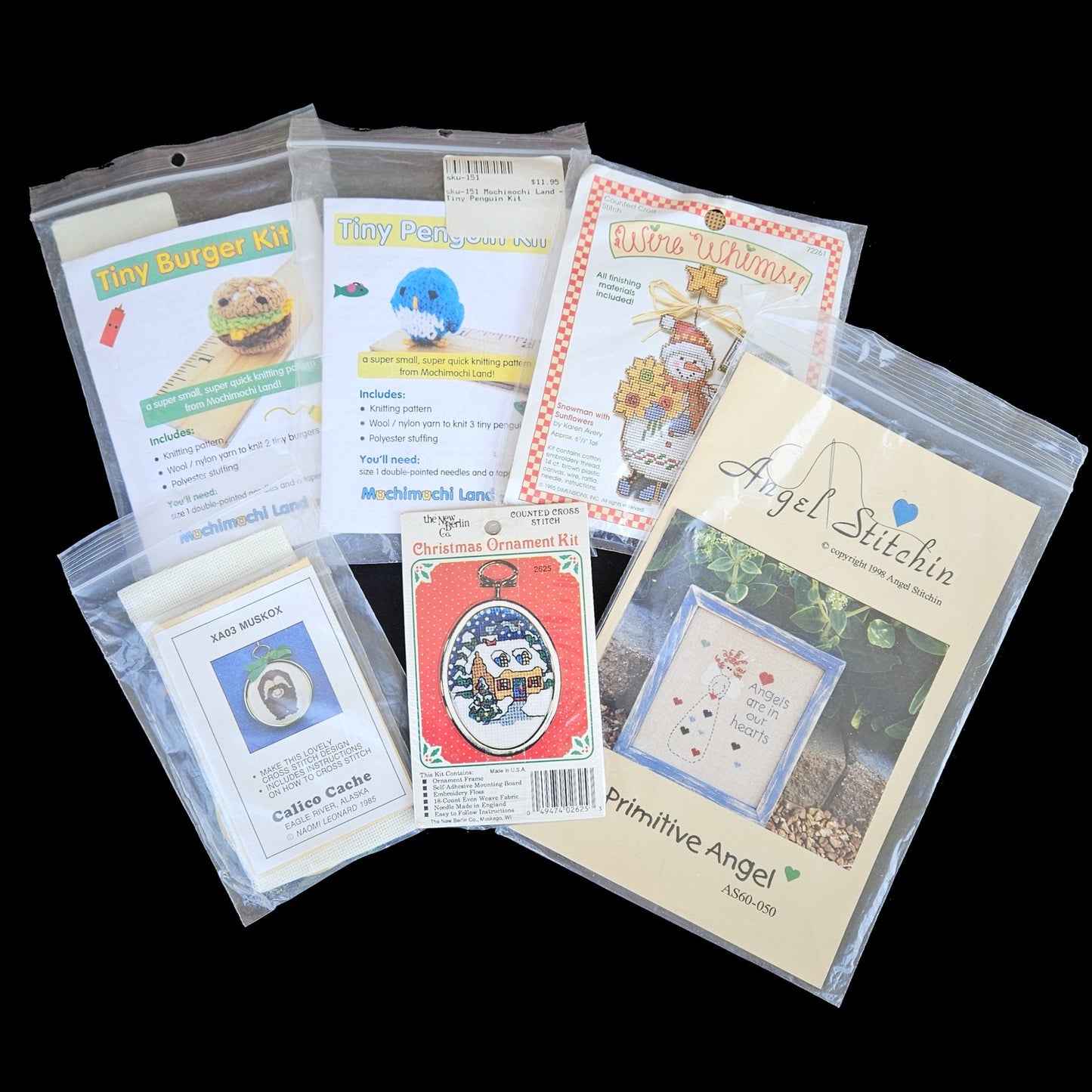KNITTING & CROSS STITCH KIT CHART LOT:  HOLIDAY, MOCHIMOCHI LAND     LF0