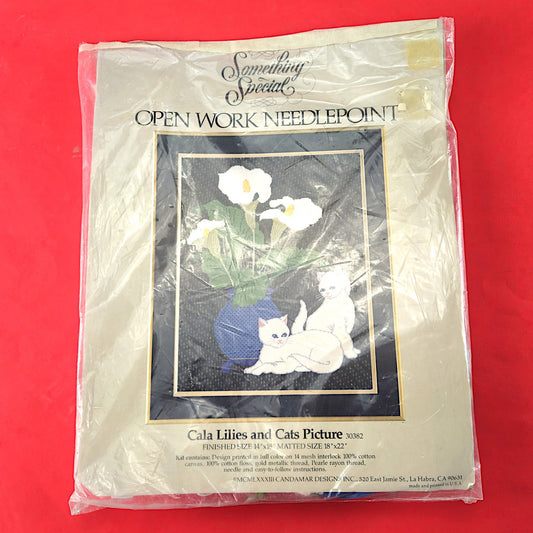SOMETHING SPECIAL NEEDLEPOINT KIT:  CALLA LILIES AND CATS   BM0