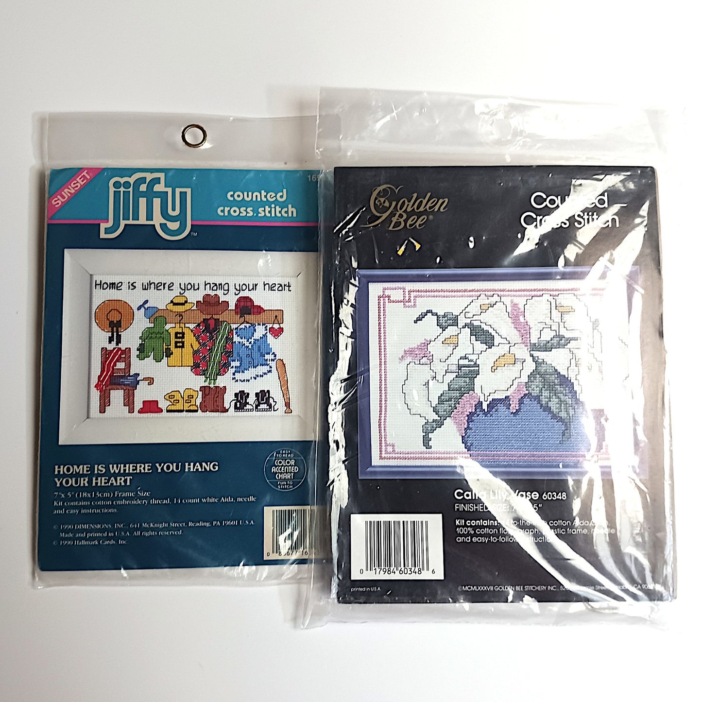 3 MINI CROSS STITCH KIT LOT:  FLOWER, MOM IS NOT MAID, HOME HEART  BM1