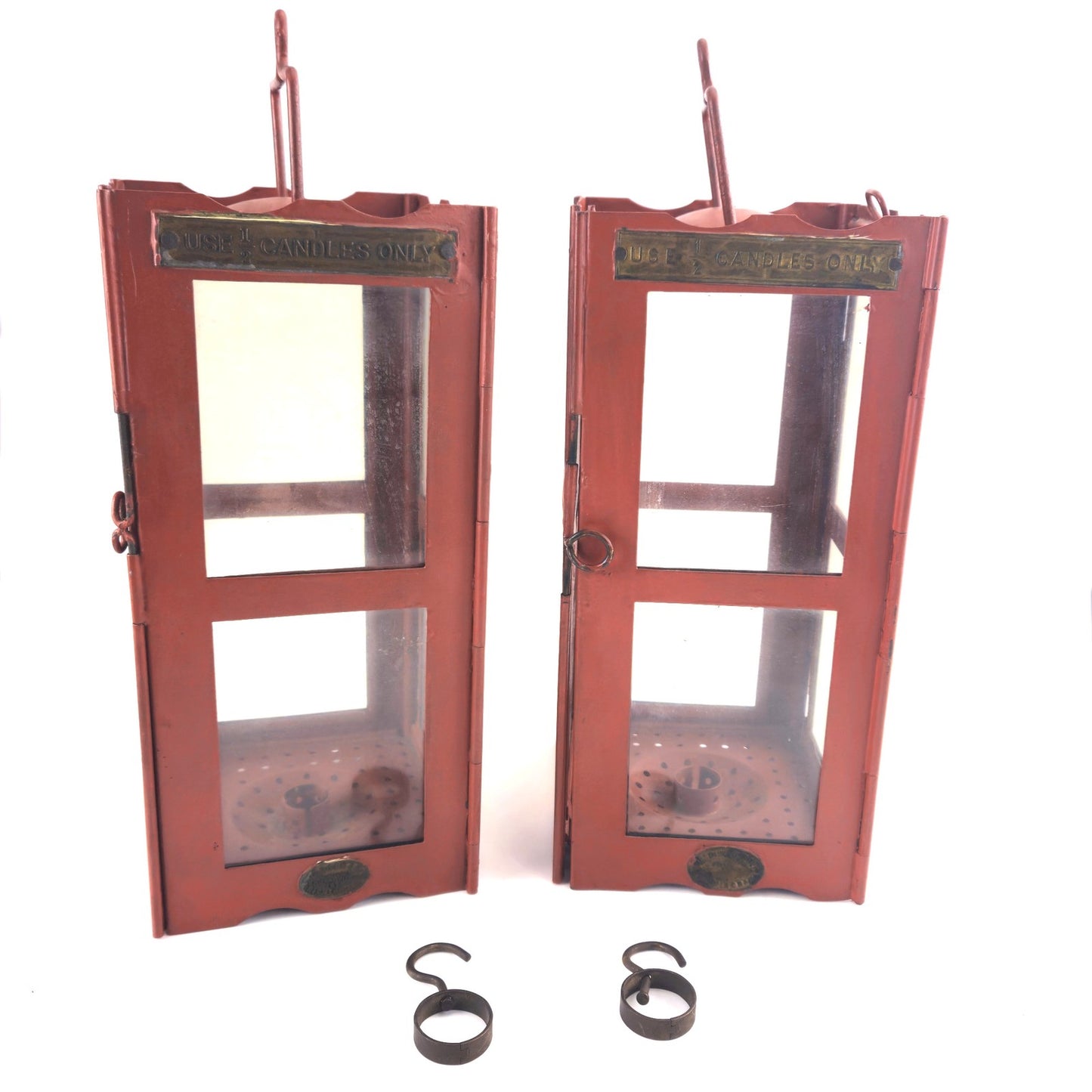 2 WWI TRENCH FOLDING CANDLE LANTERN LOT: 1914 HINKS & SON / 1915 G. POLKEY0
