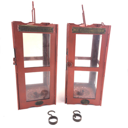 2 WWI TRENCH FOLDING CANDLE LANTERN LOT: 1914 HINKS & SON / 1915 G. POLKEY0