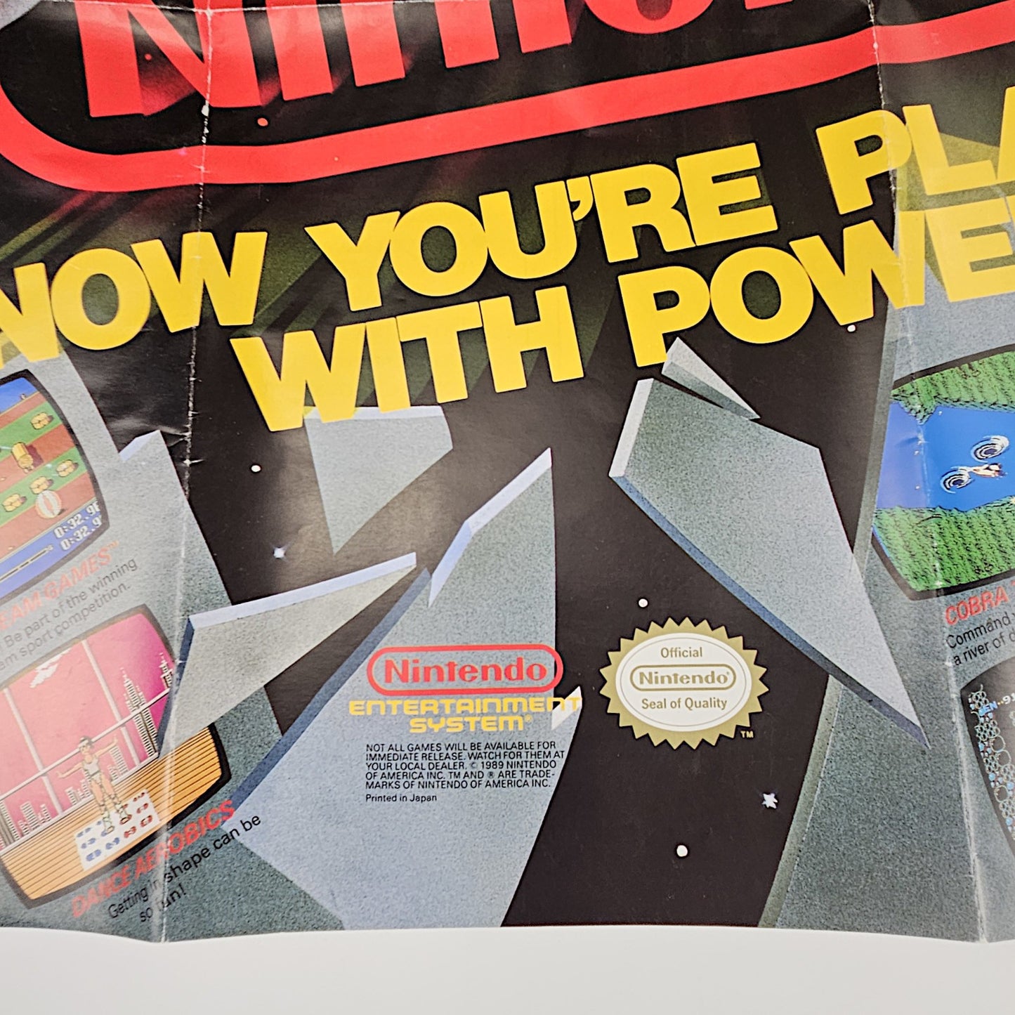 1989 NINTENDO POSTER:  NOW YOU ARE PLAYING WITH POWER!3