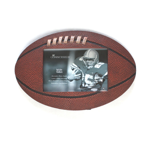 DECOR CONNOISSEUR FOOTBALL PICTURE FRAME:  PICTURE SIZE 5 X 3.5    BM0