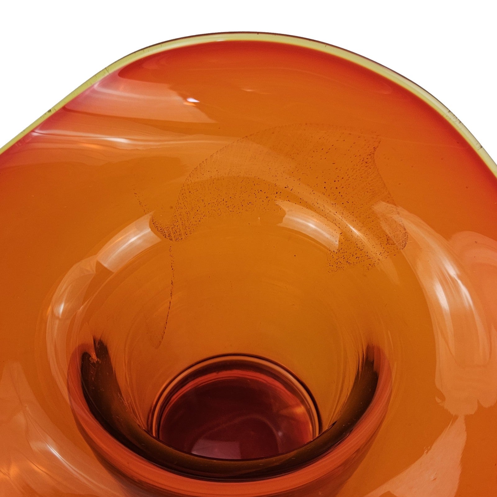 1960s L.E. SMITH PANSY VASE:  AMBERINA ART GLASS4