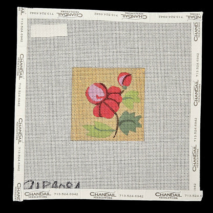 CHANDAIL HP NEEDLEPOINT CANVAS:  FLORAL MAKE COASTER, PILLOW INSERT     BM1