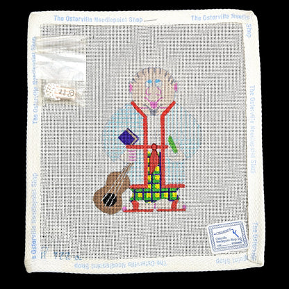 VINTAGE WHIMSICAL BEAU GESTE HP NEEDLEPOINT CANVAS:  GERSHON KINGSLEY?   BM1