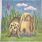 SHALLA OOAK HP NEEDLEPOINT CANVAS: BUNNY RABBITS EASTER   GG0